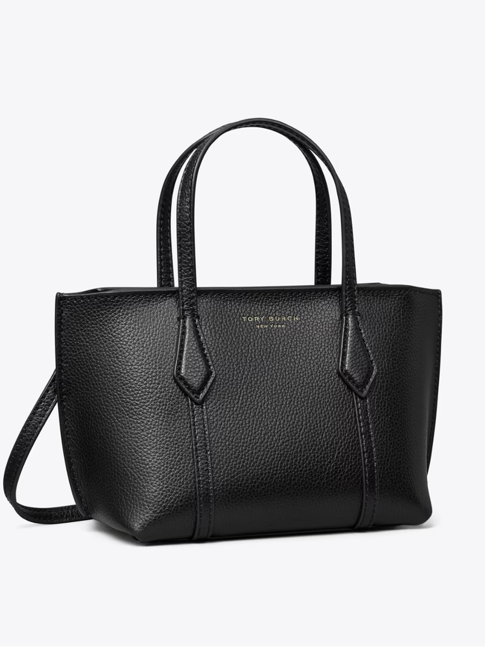 Tory Burch Black Pebbled Leather Small Tote